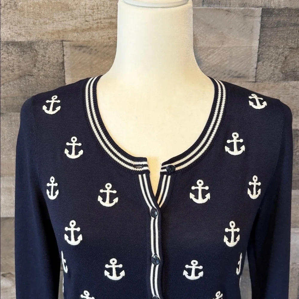 Talbots Nautical Cardigan with anchors Size XS - Picture 7 of 16
